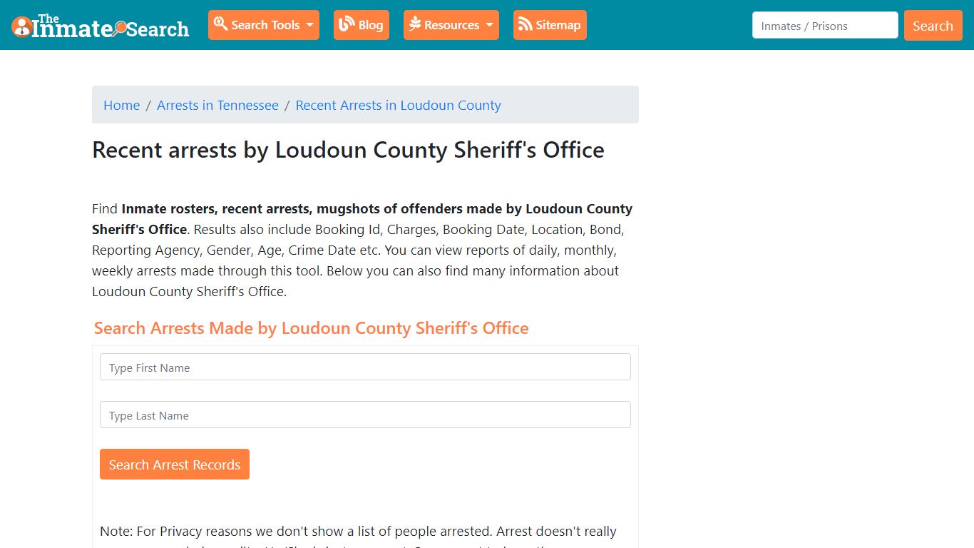 Recent arrests by Loudoun County Sheriff's Office